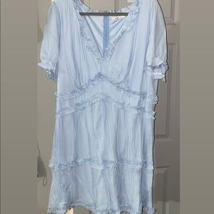 Baby blue mini dress with ruffles